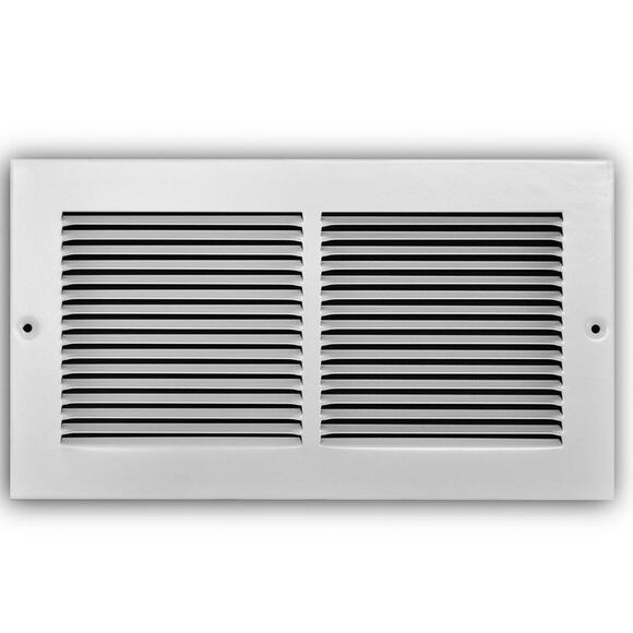 Everbilt 12 in. X 6 in. 1-Way Steel Baseboard Return Air Grille in White - Picture 1 of 4